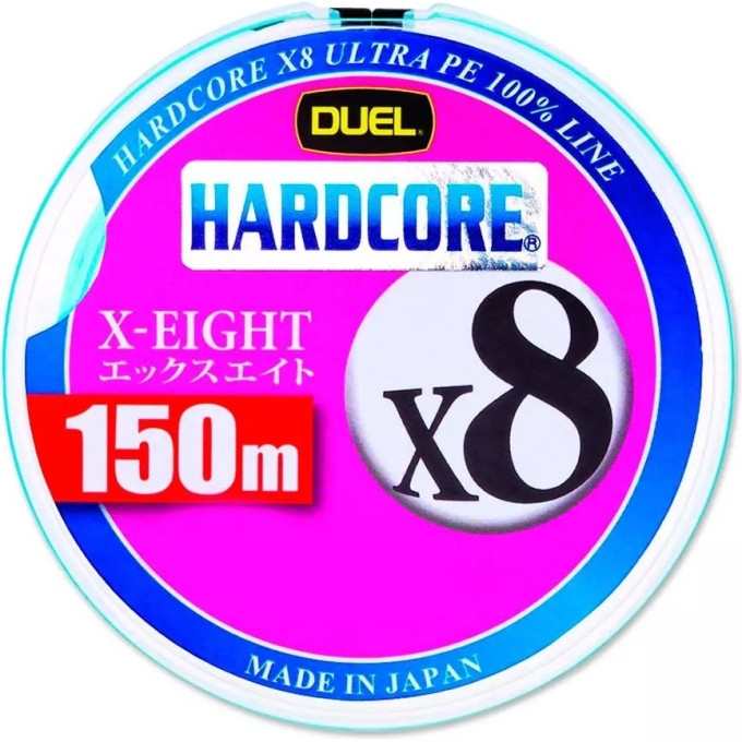 Плетеный шнур YO-ZURI DUEL PE HARDCORE X8 150m MilkyBlue #1.2 (0.191mm) 12.0kg H3297-MB